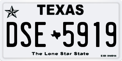 TX license plate DSE5919