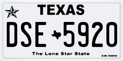 TX license plate DSE5920