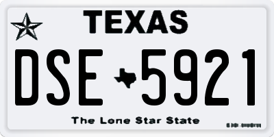 TX license plate DSE5921