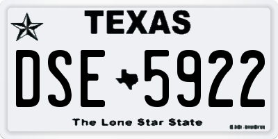 TX license plate DSE5922