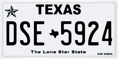 TX license plate DSE5924