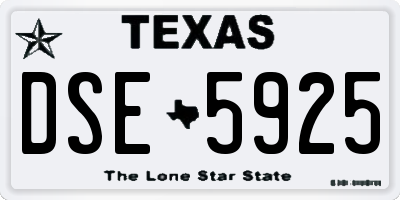 TX license plate DSE5925