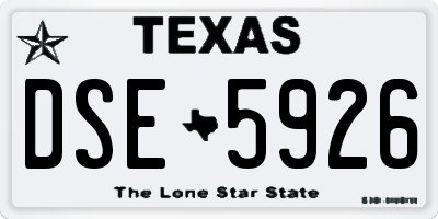 TX license plate DSE5926