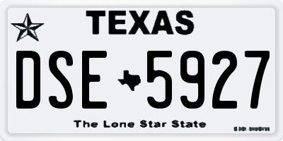 TX license plate DSE5927
