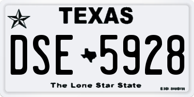 TX license plate DSE5928