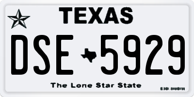 TX license plate DSE5929