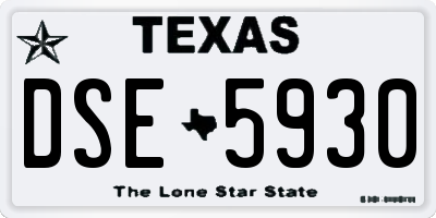 TX license plate DSE5930