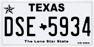 TX license plate DSE5934