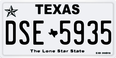 TX license plate DSE5935