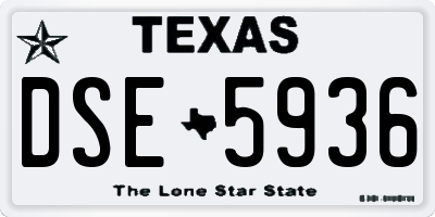 TX license plate DSE5936