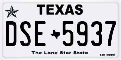 TX license plate DSE5937