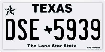 TX license plate DSE5939