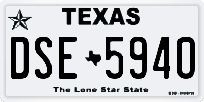 TX license plate DSE5940
