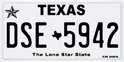 TX license plate DSE5942