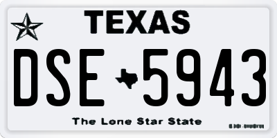 TX license plate DSE5943