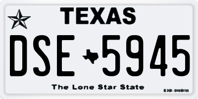 TX license plate DSE5945