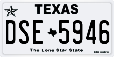 TX license plate DSE5946