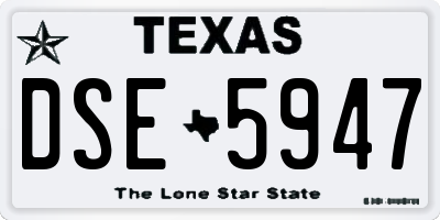 TX license plate DSE5947