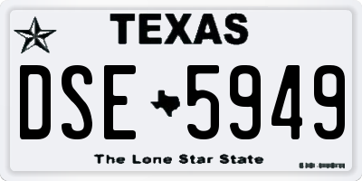 TX license plate DSE5949