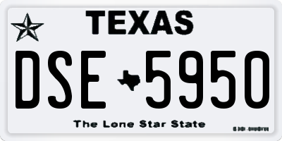 TX license plate DSE5950