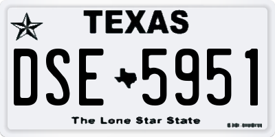 TX license plate DSE5951