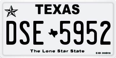 TX license plate DSE5952