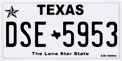 TX license plate DSE5953