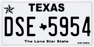 TX license plate DSE5954