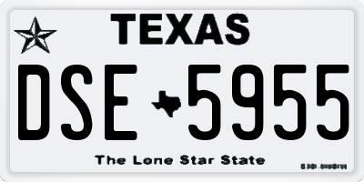 TX license plate DSE5955