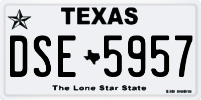 TX license plate DSE5957