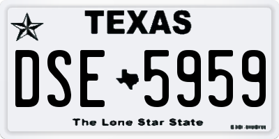 TX license plate DSE5959