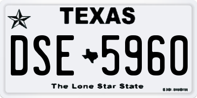TX license plate DSE5960