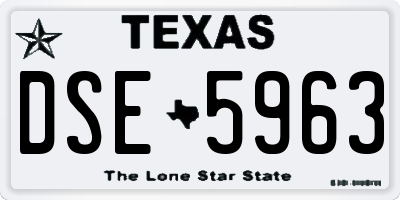 TX license plate DSE5963