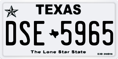 TX license plate DSE5965
