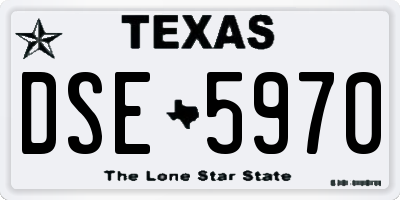 TX license plate DSE5970