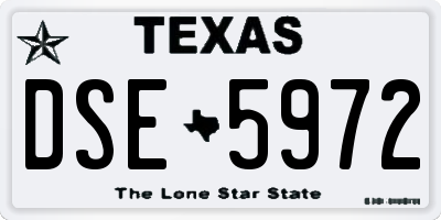 TX license plate DSE5972