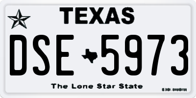 TX license plate DSE5973