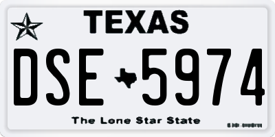 TX license plate DSE5974