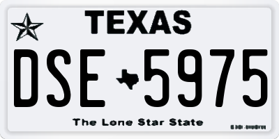 TX license plate DSE5975