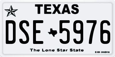 TX license plate DSE5976