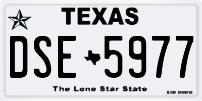 TX license plate DSE5977