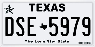 TX license plate DSE5979