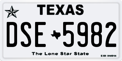 TX license plate DSE5982