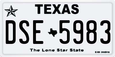 TX license plate DSE5983