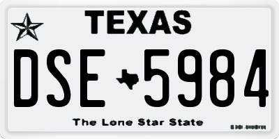 TX license plate DSE5984