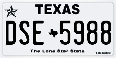 TX license plate DSE5988