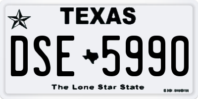 TX license plate DSE5990