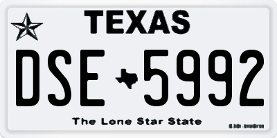 TX license plate DSE5992