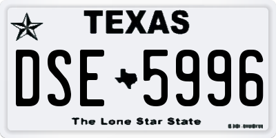 TX license plate DSE5996