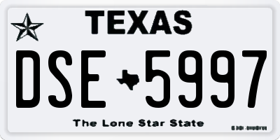 TX license plate DSE5997